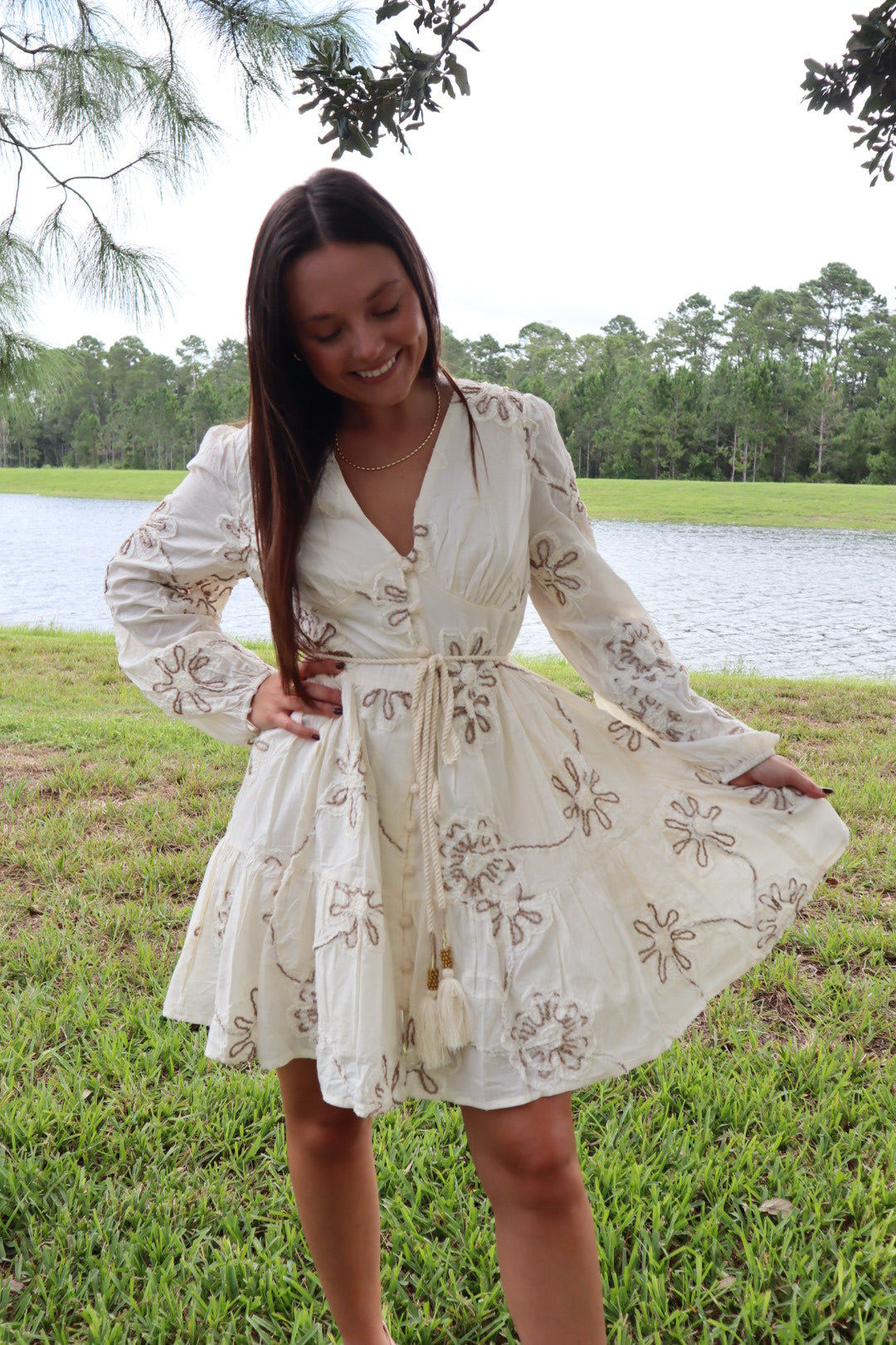 Embroidered Floral Dress
