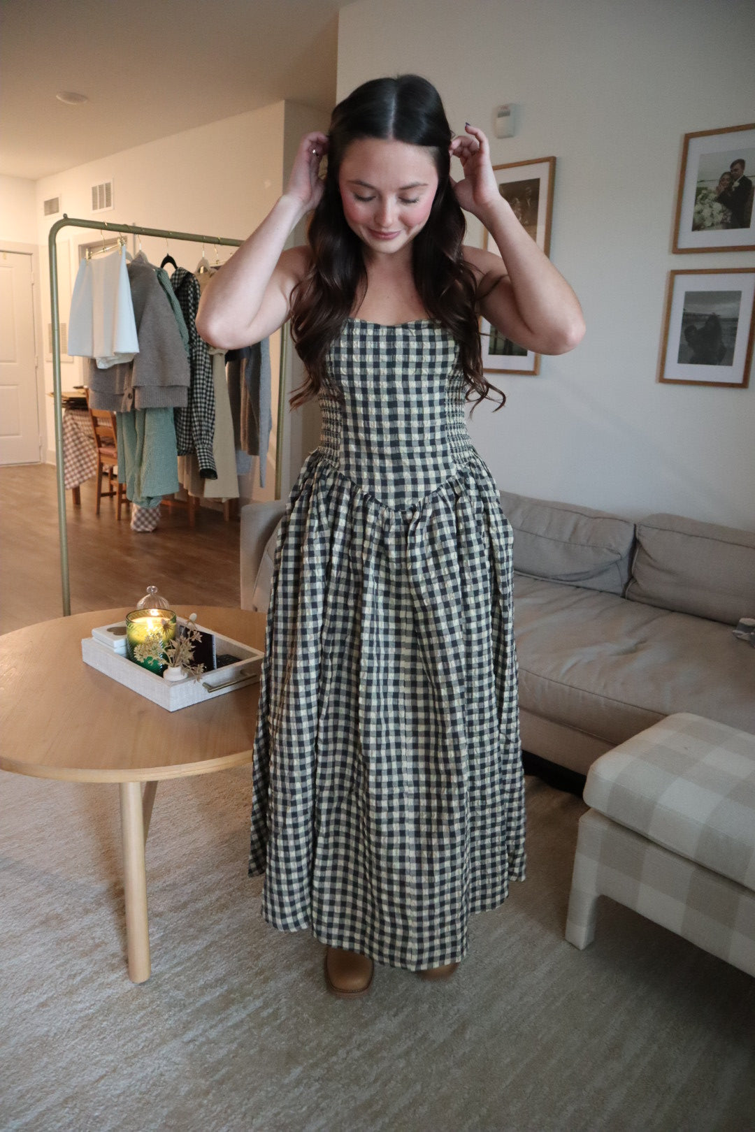 Sophia Gingham Midi Dress