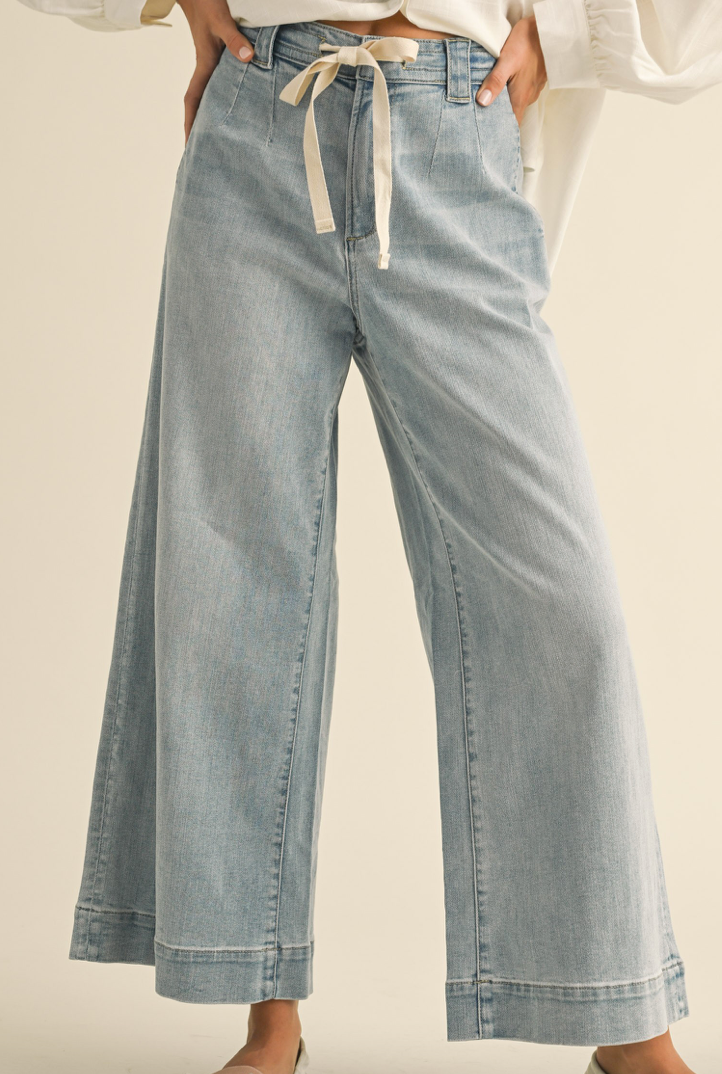 Tie Front Denim Pants