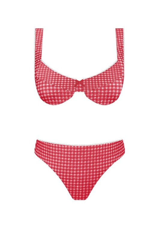 Red Gingham Swimsuit - BOTTOMS